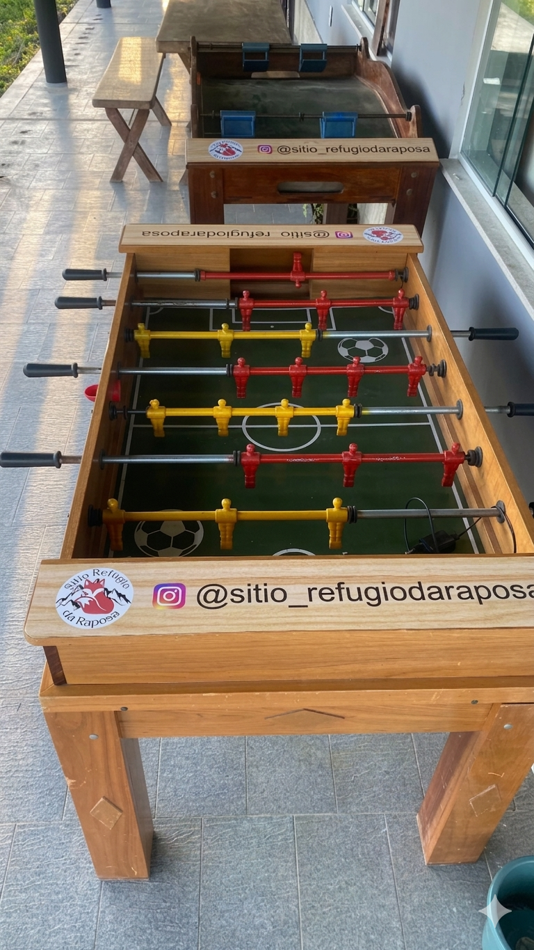 Salão de jogos com mesa de sinuca para confraternizações
